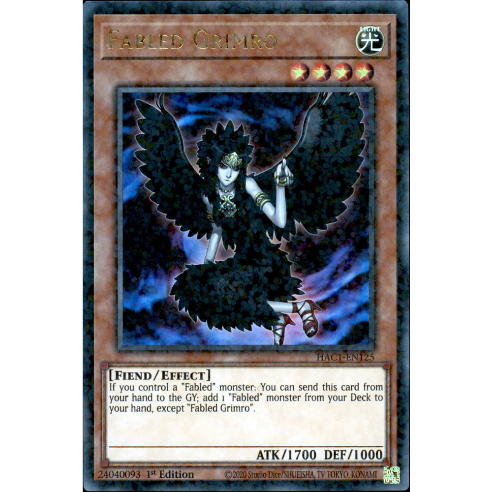 Fabled Grimro HAC1-EN125 Yu-Gi-Oh! Card from the Hidden Arsenal: Chapter 1 Set