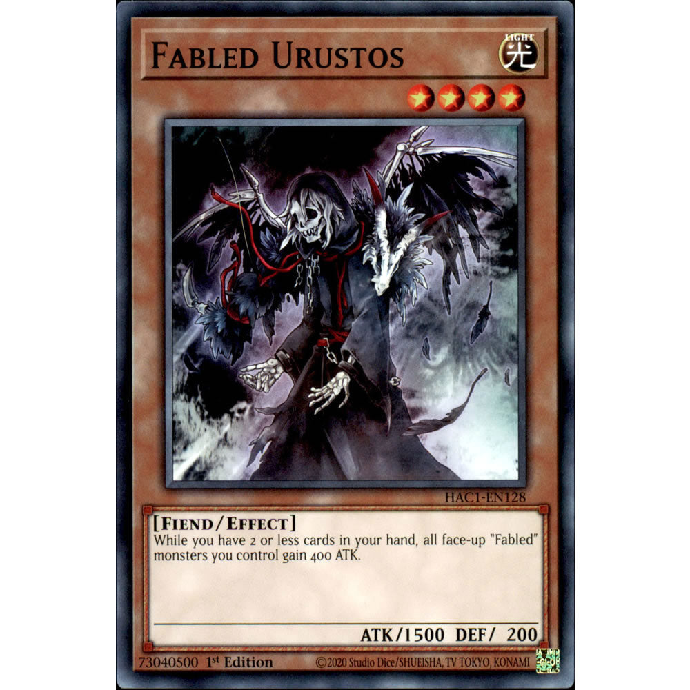 Fabled Urustos HAC1-EN128 Yu-Gi-Oh! Card from the Hidden Arsenal: Chapter 1 Set