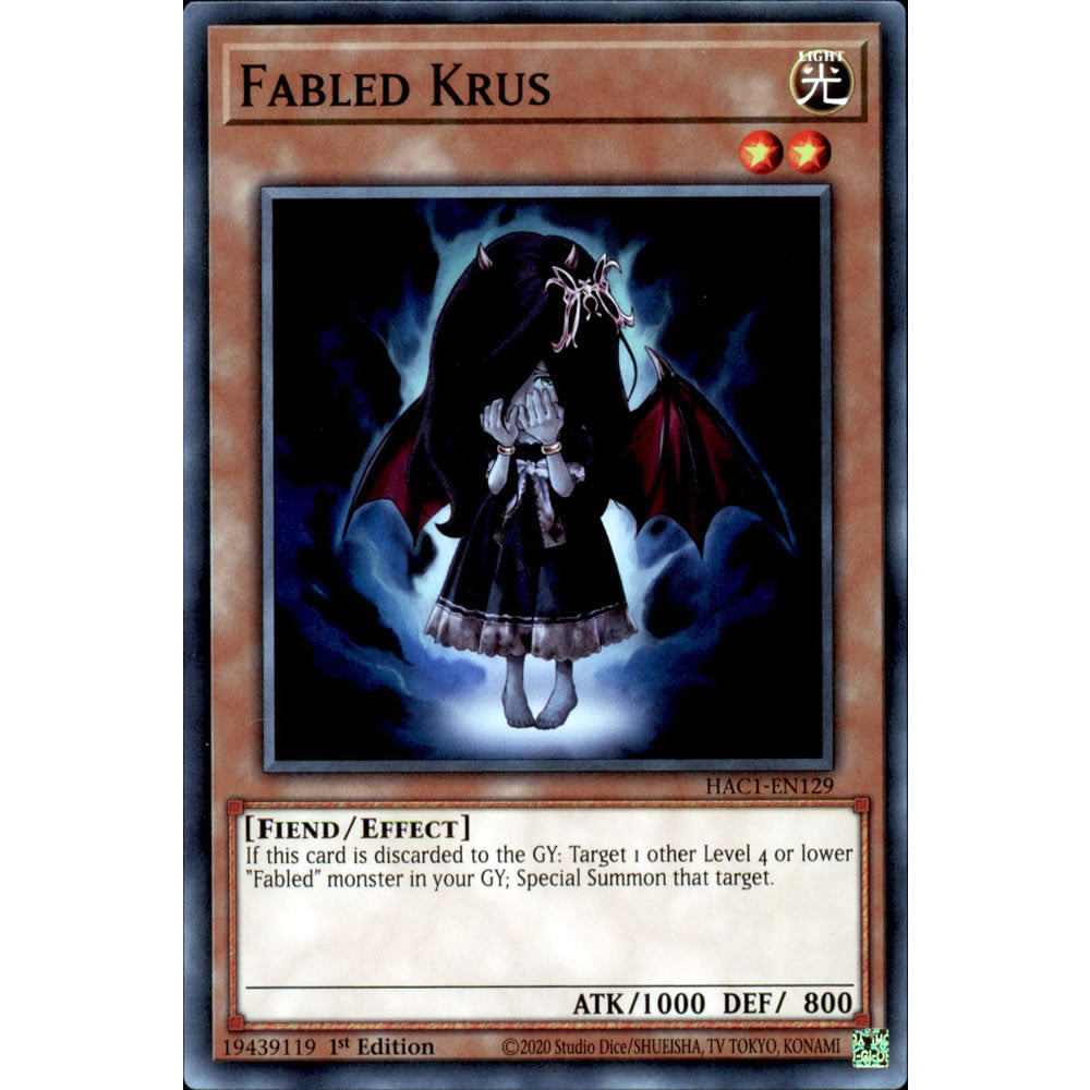 Fabled Krus HAC1-EN129 Yu-Gi-Oh! Card from the Hidden Arsenal: Chapter 1 Set