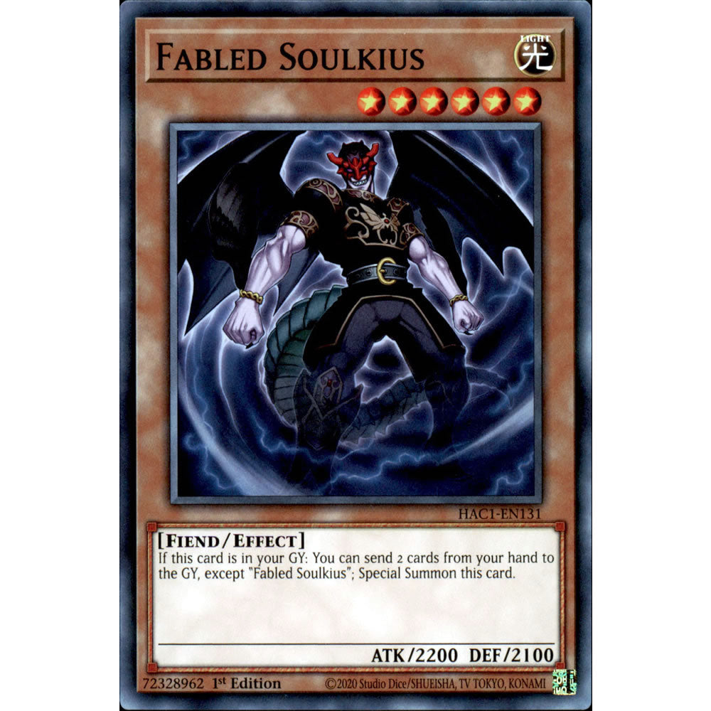 Fabled Soulkius HAC1-EN131 Yu-Gi-Oh! Card from the Hidden Arsenal: Chapter 1 Set