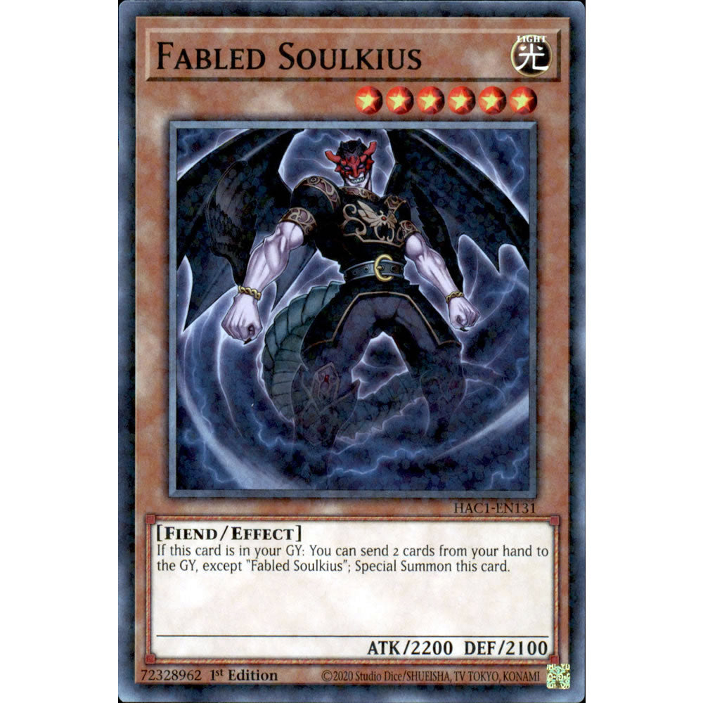 Fabled Soulkius HAC1-EN131 Yu-Gi-Oh! Card from the Hidden Arsenal: Chapter 1 Set