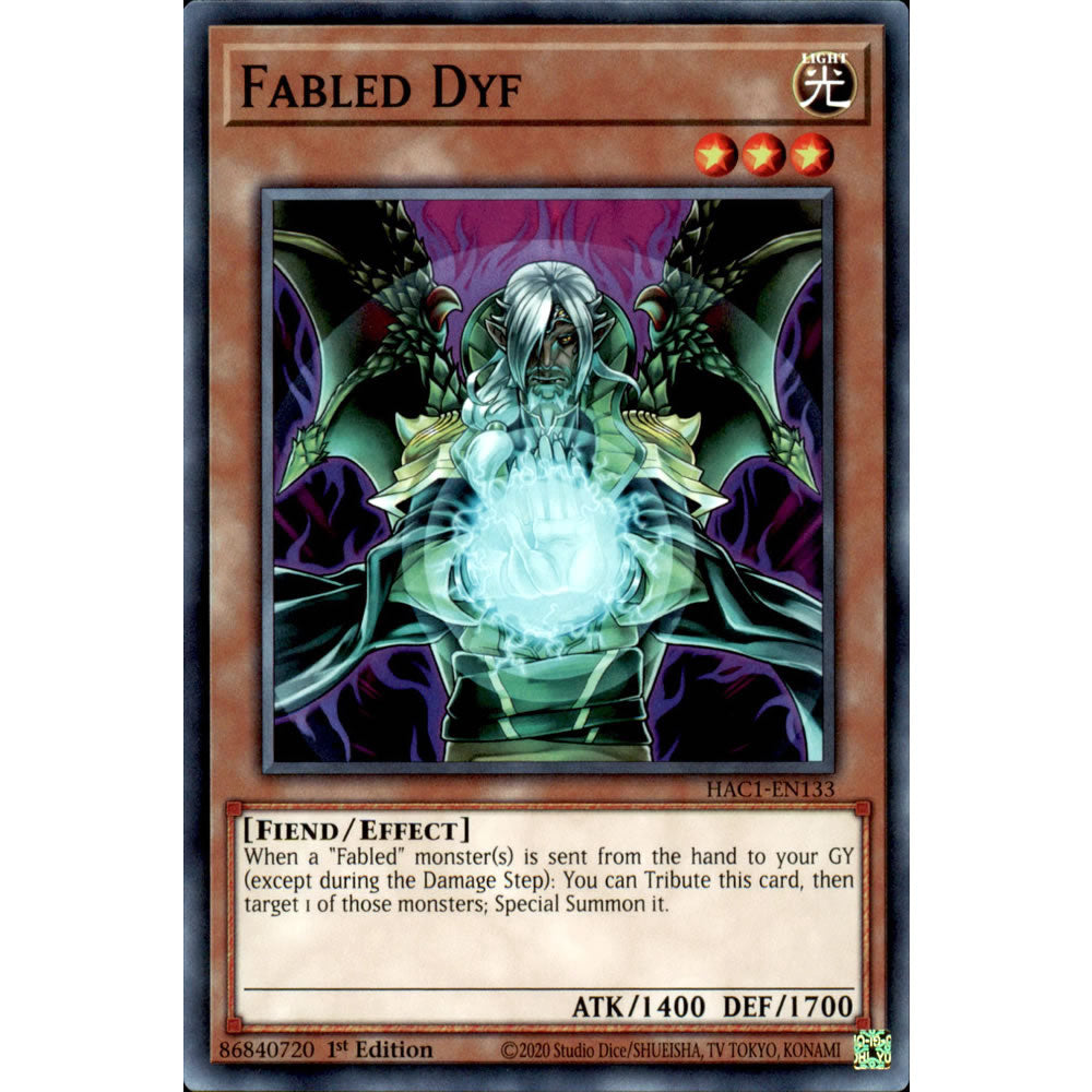 Fabled Dyf HAC1-EN133 Yu-Gi-Oh! Card from the Hidden Arsenal: Chapter 1 Set