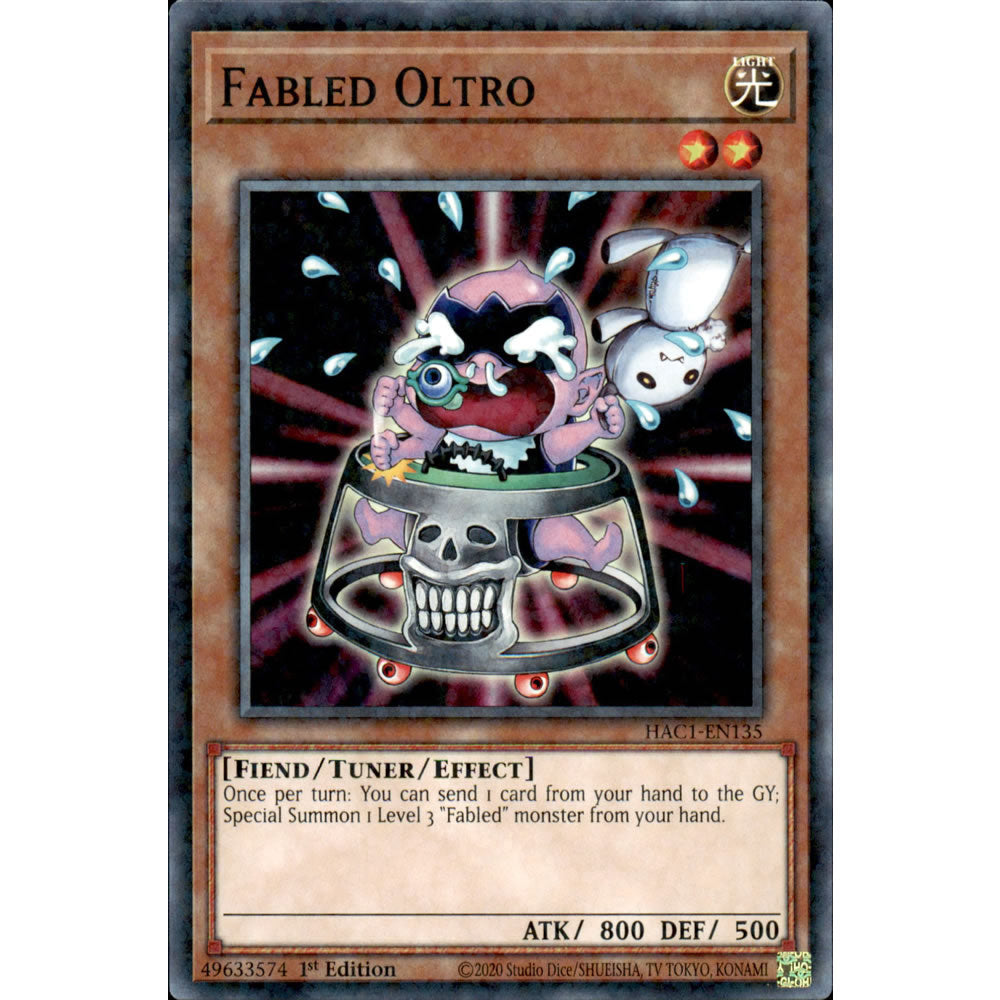 Fabled Oltro HAC1-EN135 Yu-Gi-Oh! Card from the Hidden Arsenal: Chapter 1 Set