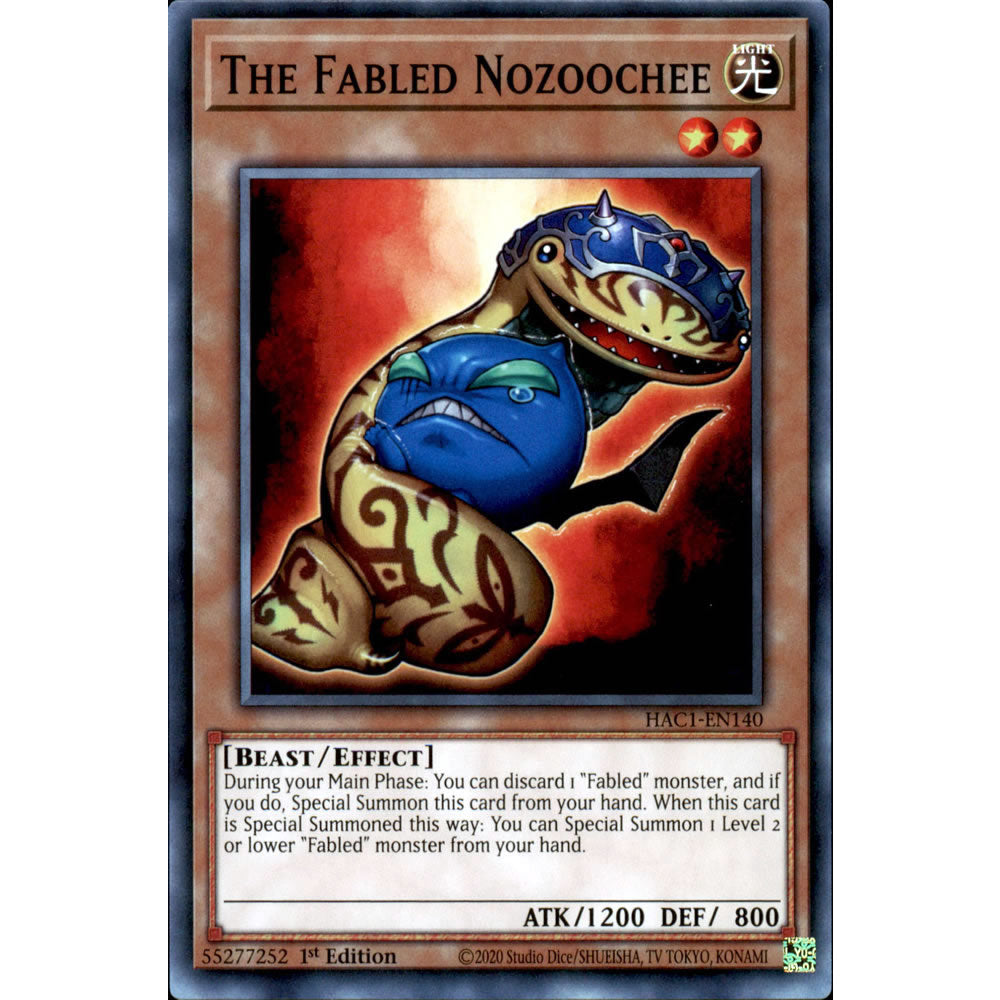 The Fabled Nozoochee HAC1-EN140 Yu-Gi-Oh! Card from the Hidden Arsenal: Chapter 1 Set