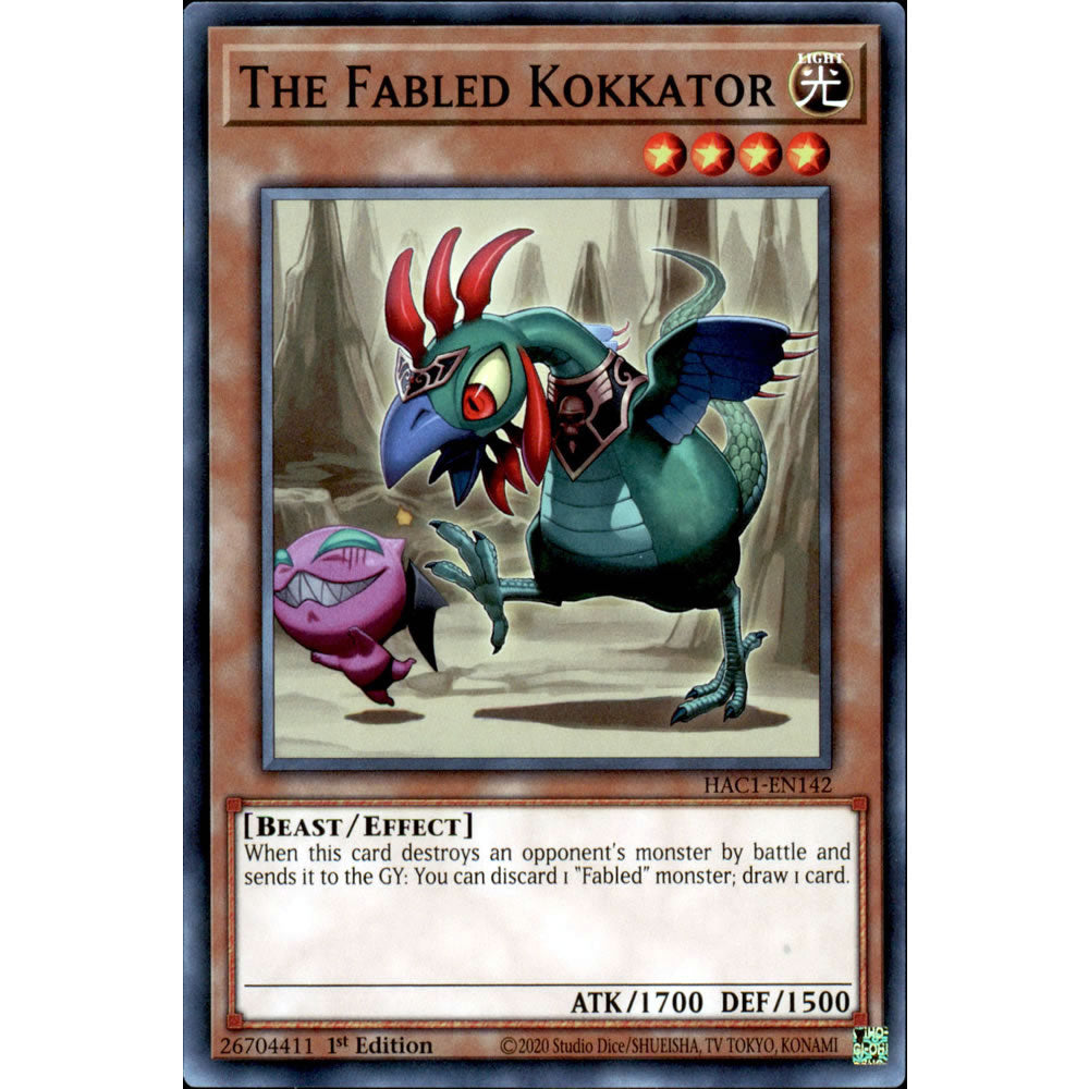 The Fabled Kokkator HAC1-EN142 Yu-Gi-Oh! Card from the Hidden Arsenal: Chapter 1 Set