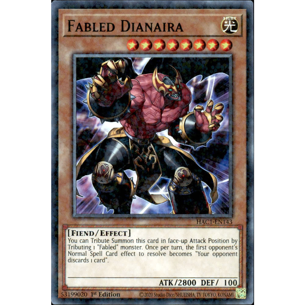 Fabled Dianaira HAC1-EN143 Yu-Gi-Oh! Card from the Hidden Arsenal: Chapter 1 Set