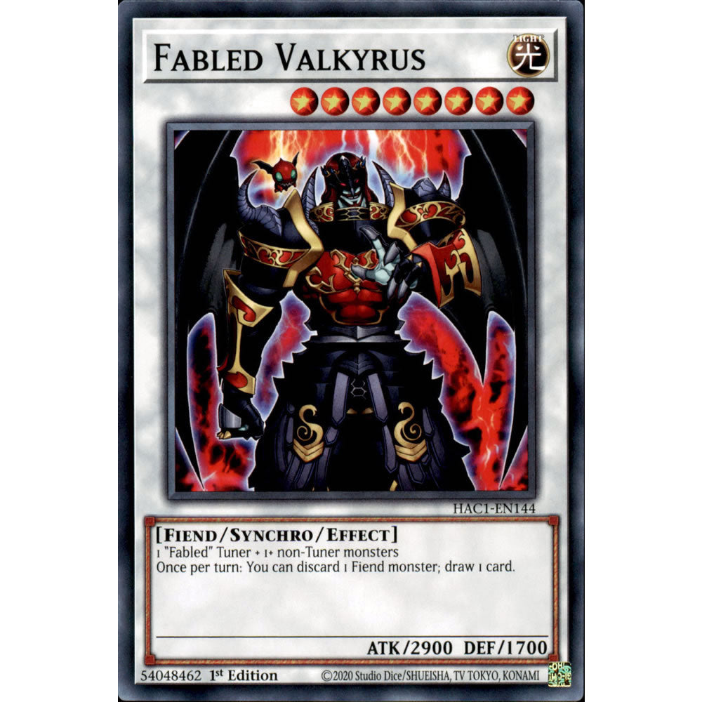 Fabled Valkyrus HAC1-EN144 Yu-Gi-Oh! Card from the Hidden Arsenal: Chapter 1 Set