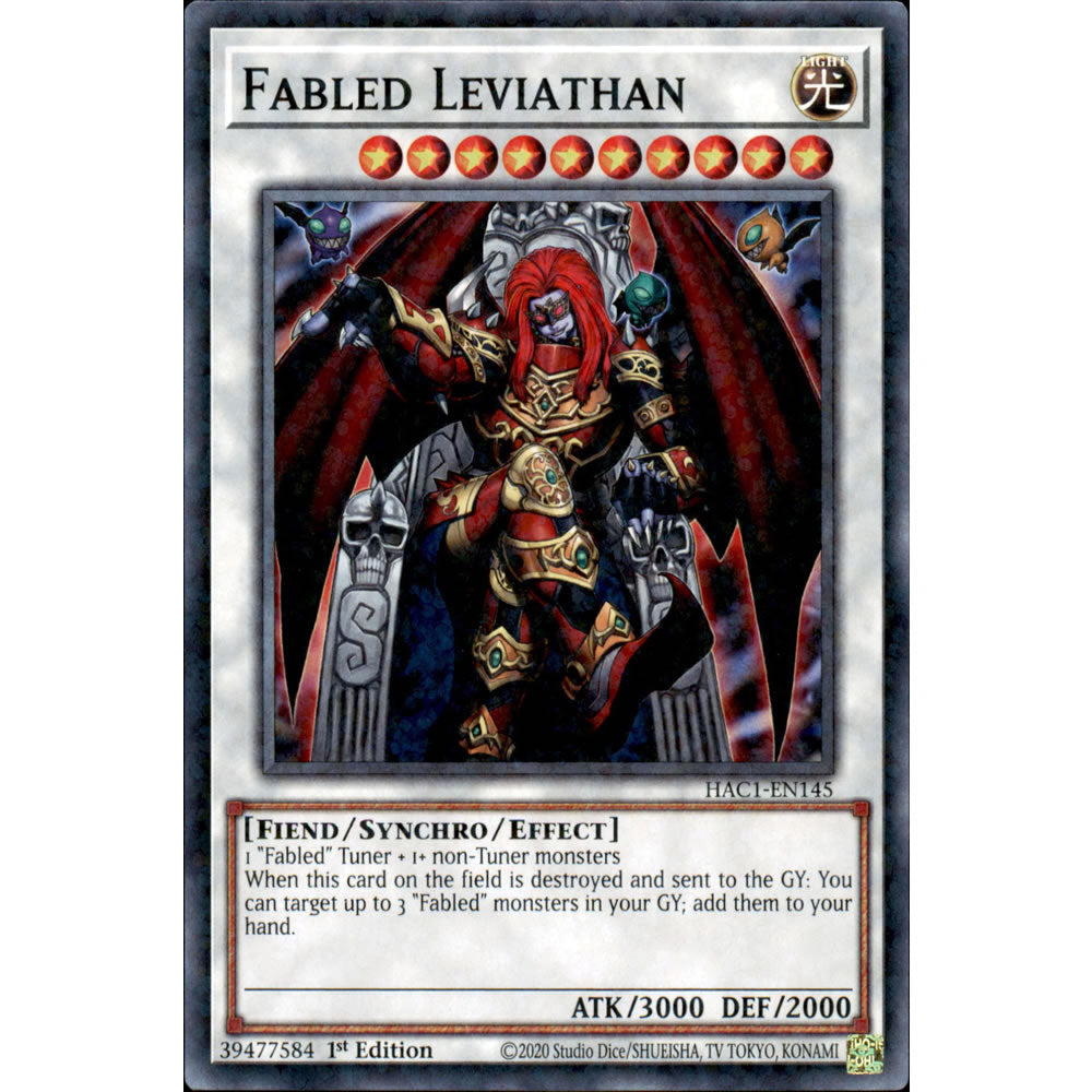 Fabled Leviathan HAC1-EN145 Yu-Gi-Oh! Card from the Hidden Arsenal: Chapter 1 Set