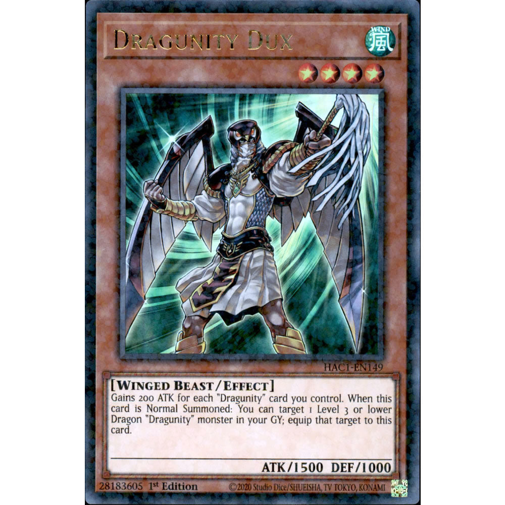 Dragunity Dux HAC1-EN149 Yu-Gi-Oh! Card from the Hidden Arsenal: Chapter 1 Set