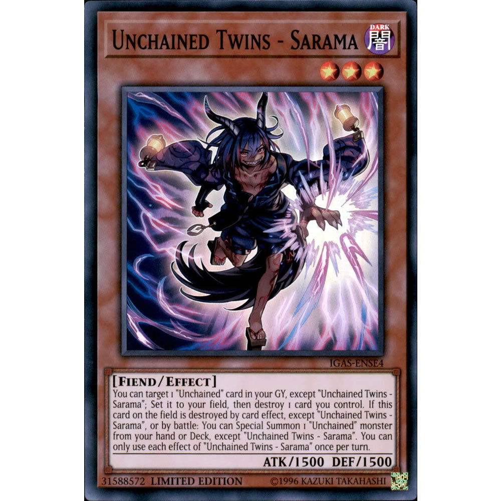 Unchained Twins - Sarama IGAS-ENSE4 Yu-Gi-Oh! Card from the Ignition Assault Special Edition Set