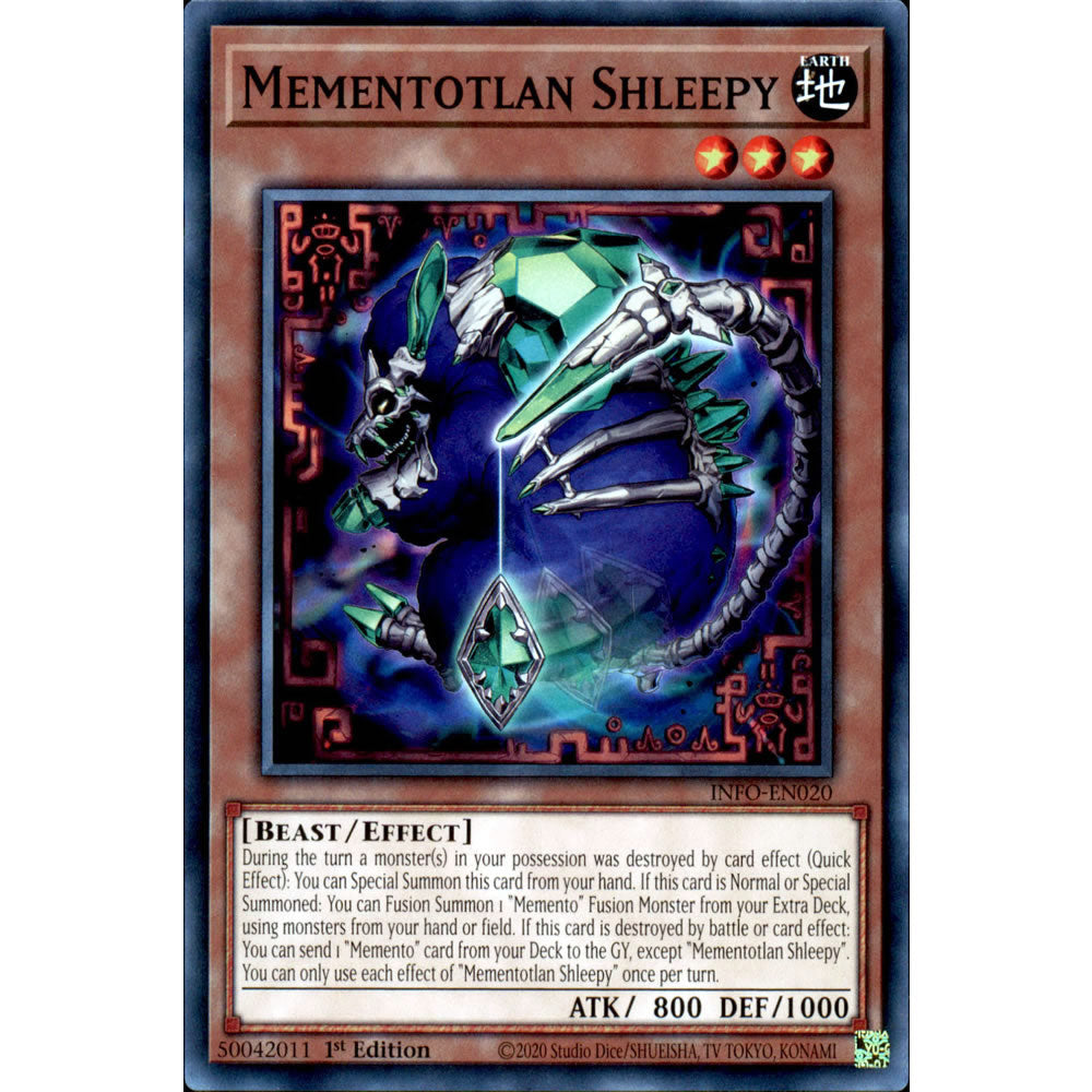 Mementotlan Shleepy INFO-EN020 Yu-Gi-Oh! Card from the The Infinite Forbidden Set