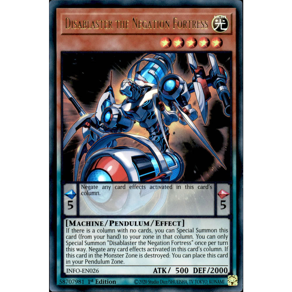 Disablaster the Negation Fortress INFO-EN026 Yu-Gi-Oh! Card from the The Infinite Forbidden Set