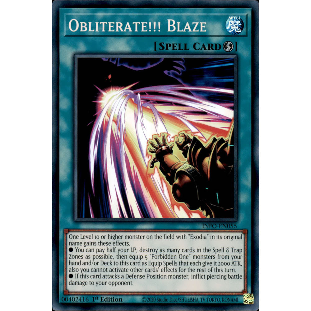 Obliterate!!! Blaze INFO-EN055 Yu-Gi-Oh! Card from the The Infinite Forbidden Set