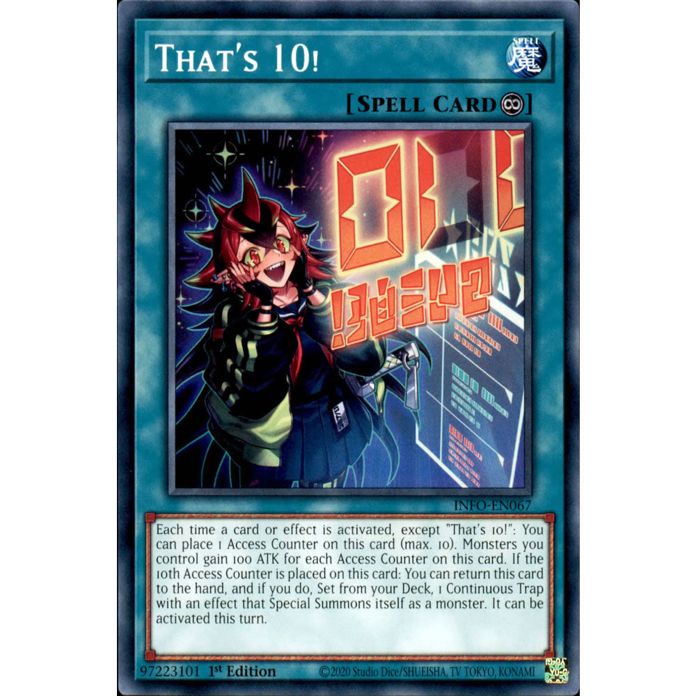 That's 10! INFO-EN067 Yu-Gi-Oh! Card from the The Infinite Forbidden Set