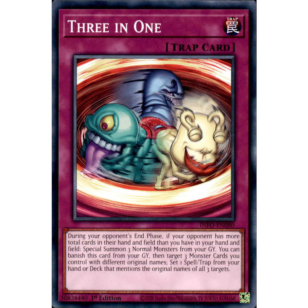 Three in One INFO-EN080 Yu-Gi-Oh! Card from the The Infinite Forbidden Set