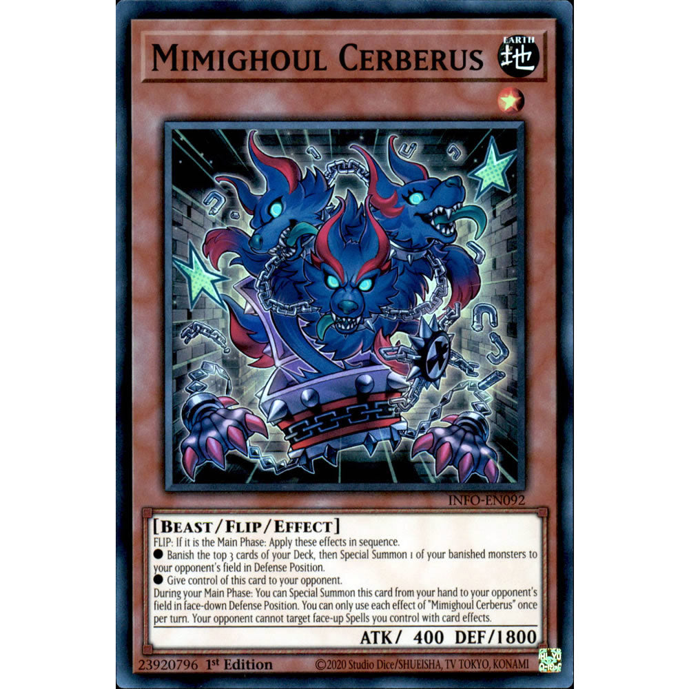 Mimighoul Cerberus INFO-EN092 Yu-Gi-Oh! Card from the The Infinite Forbidden Set