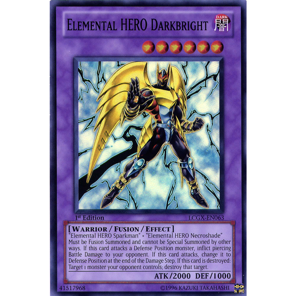 Elemental Hero Darkbright LCGX-EN063 Yu-Gi-Oh! Card from the Legendary Collection 2: The Duel Academy Years Mega Pack Set