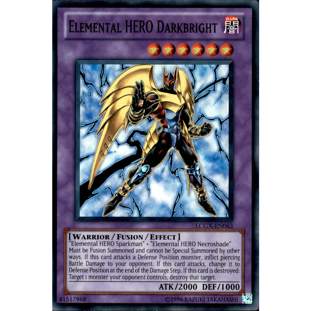 Elemental Hero Darkbright LCGX-EN063 Yu-Gi-Oh! Card from the Legendary Collection 2: The Duel Academy Years Mega Pack Set