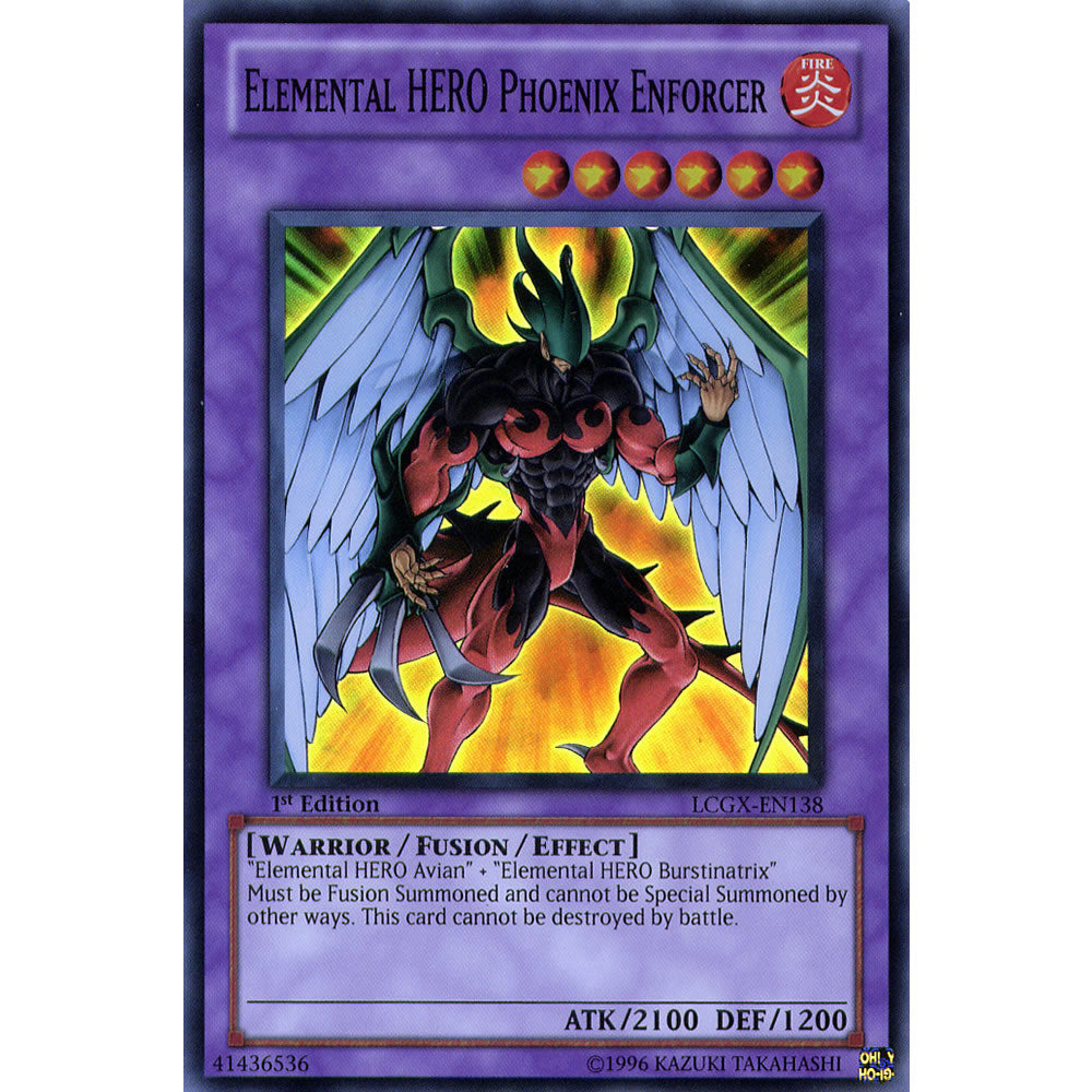 Elemental Hero Phoenix Enforcer LCGX-EN138 Yu-Gi-Oh! Card from the Legendary Collection 2: The Duel Academy Years Mega Pack Set