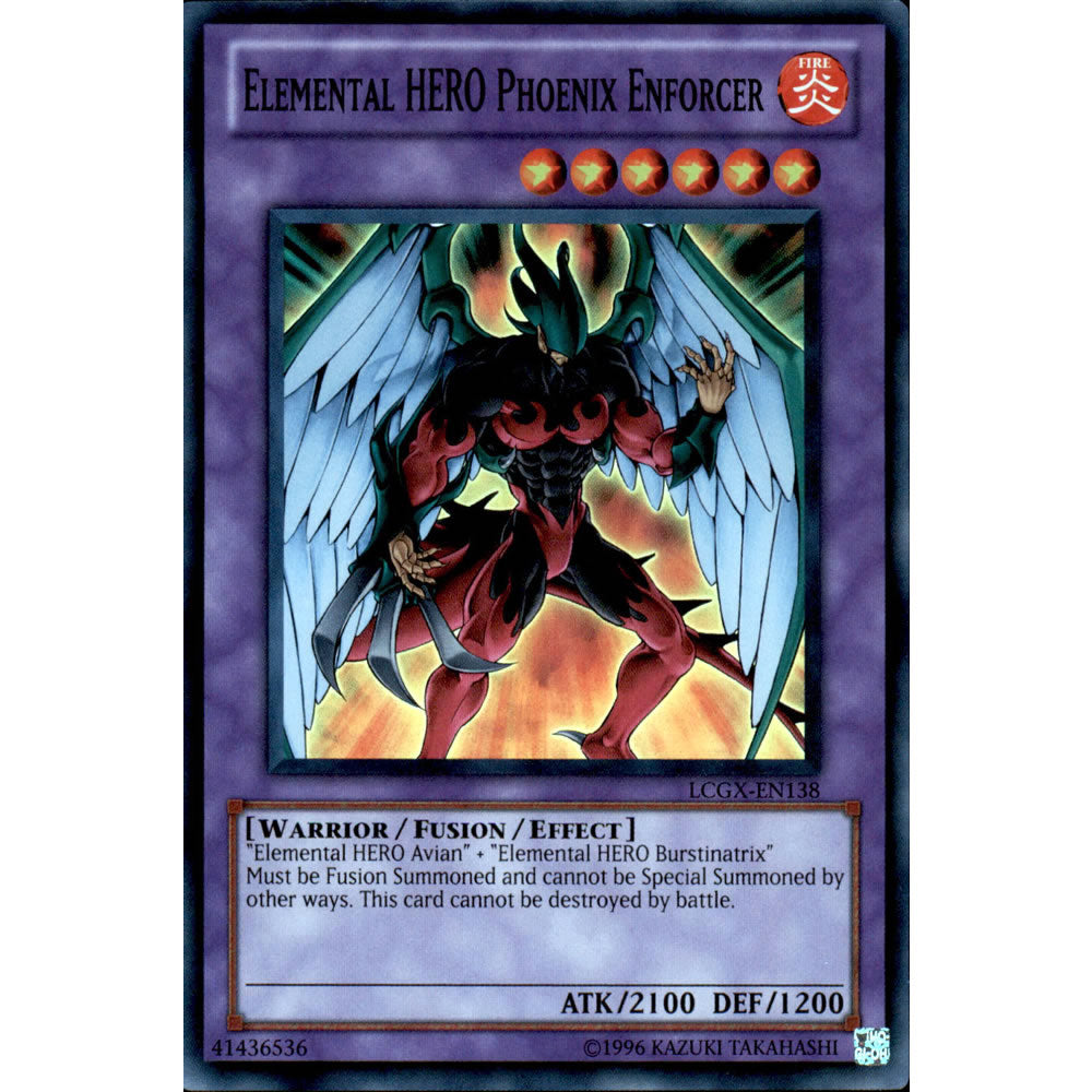 Elemental Hero Phoenix Enforcer LCGX-EN138 Yu-Gi-Oh! Card from the Legendary Collection 2: The Duel Academy Years Mega Pack Set