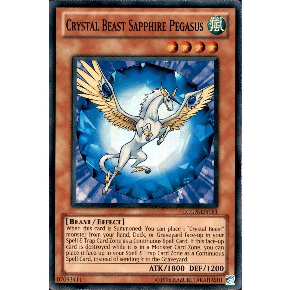 Crystal Beast Sapphire Pegasus LCGX-EN161 Yu-Gi-Oh! Card from the Legendary Collection 2: The Duel Academy Years Mega Pack Set