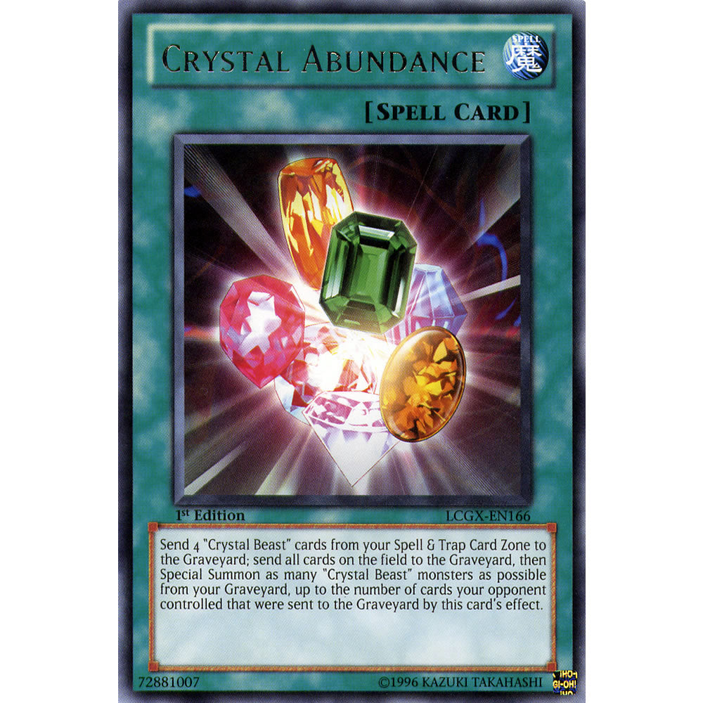 Crystal Abundance LCGX-EN166 Yu-Gi-Oh! Card from the Legendary Collection 2: The Duel Academy Years Mega Pack Set