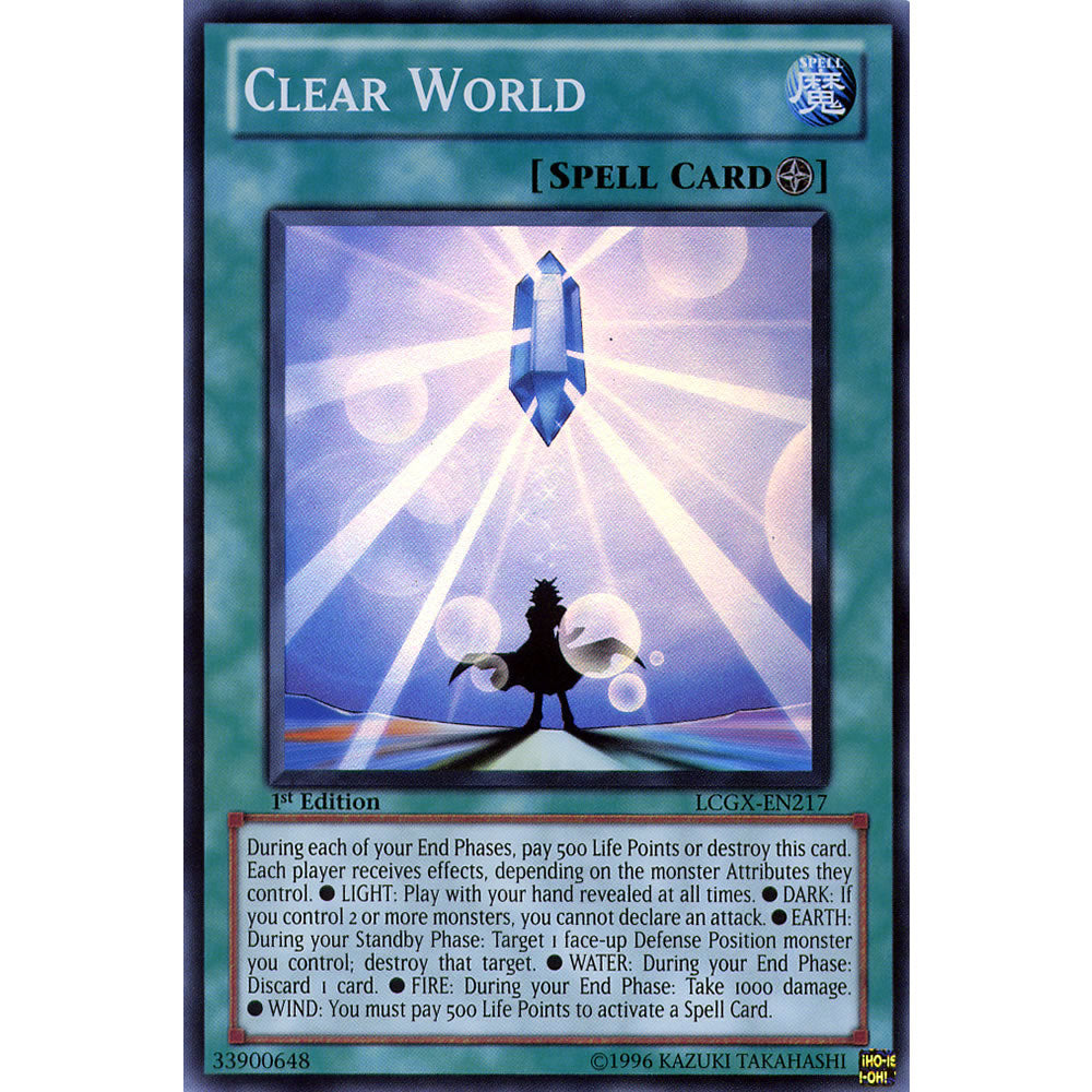 Clear World LCGX-EN217 Yu-Gi-Oh! Card from the Legendary Collection 2: The Duel Academy Years Mega Pack Set