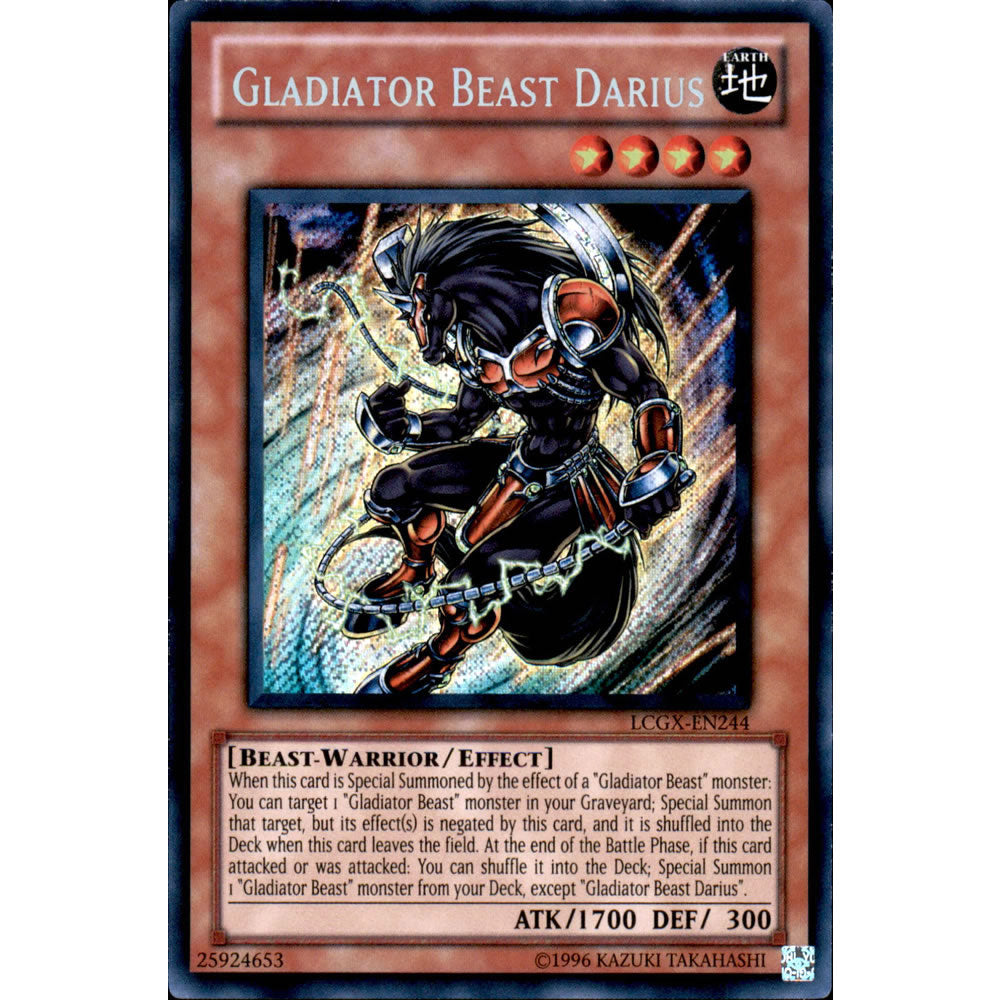 Gladiator Beast Darius LCGX-EN244 Yu-Gi-Oh! Card from the Legendary Collection 2: The Duel Academy Years Mega Pack Set