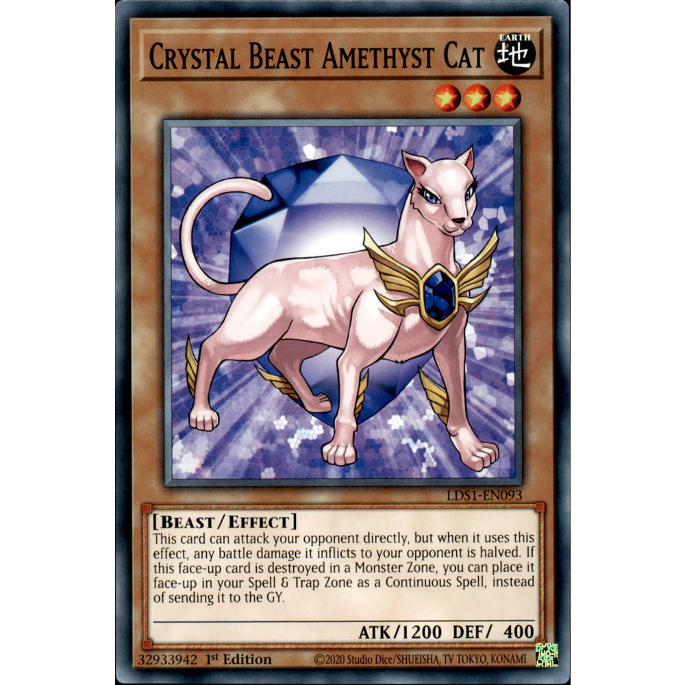 Crystal Beast Amethyst Cat LDS1-EN093 Yu-Gi-Oh! Card from the Legendary Duelists: Season 1 Set