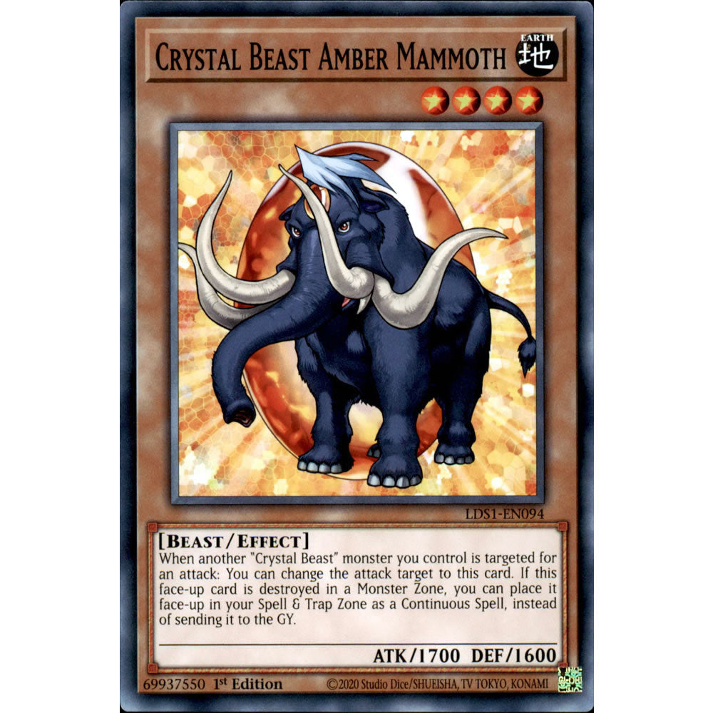 Crystal Beast Amber Mammoth LDS1-EN094 Yu-Gi-Oh! Card from the Legendary Duelists: Season 1 Set