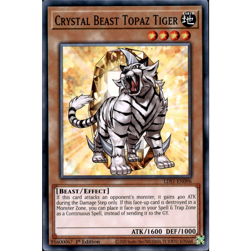 Crystal Beast Topaz Tiger LDS1-EN096 Yu-Gi-Oh! Card from the Legendary Duelists: Season 1 Set