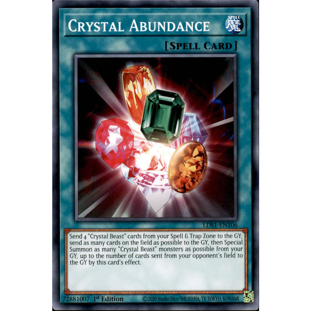 Crystal Abundance LDS1-EN106 Yu-Gi-Oh! Card from the Legendary Duelists: Season 1 Set