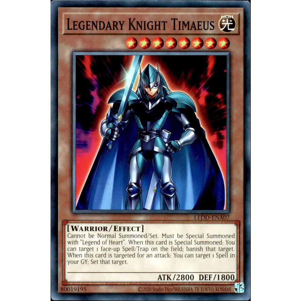 Legendary Knight Timaeus LEDD-ENA07 Yu-Gi-Oh! Card from the Legendary Dragon Decks Set