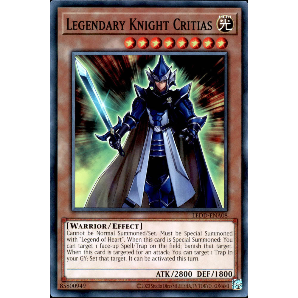 Legendary Knight Critias LEDD-ENA08 Yu-Gi-Oh! Card from the Legendary Dragon Decks Set