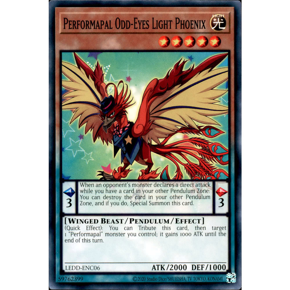 Performapal Odd-Eyes Light Phoenix LEDD-ENC06 Yu-Gi-Oh! Card from the Legendary Dragon Decks Set