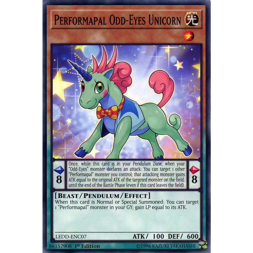 Performapal Odd-Eyes Unicorn LEDD-ENC07 Yu-Gi-Oh! Card from the Legendary Dragon Decks Set