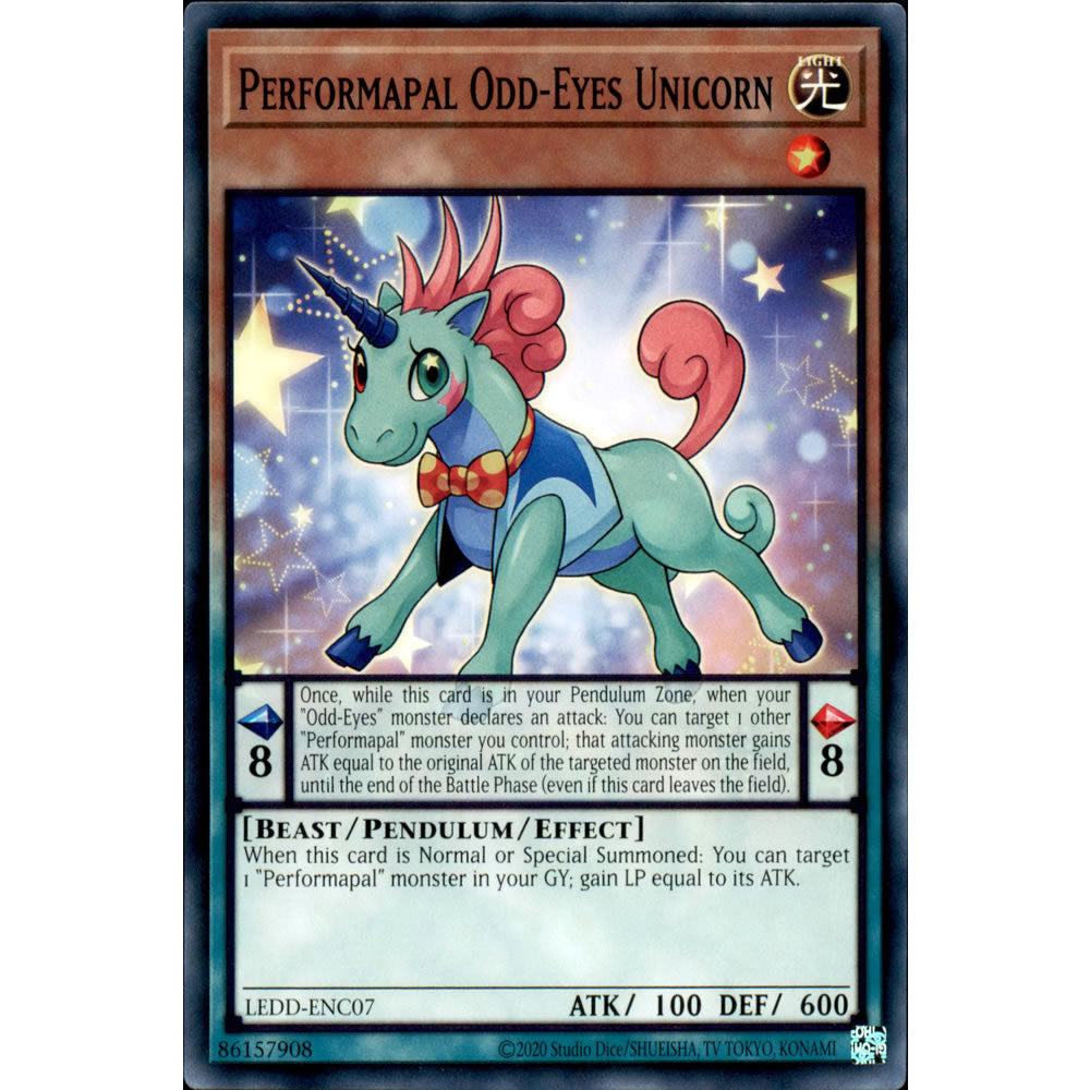 Performapal Odd-Eyes Unicorn LEDD-ENC07 Yu-Gi-Oh! Card from the Legendary Dragon Decks Set