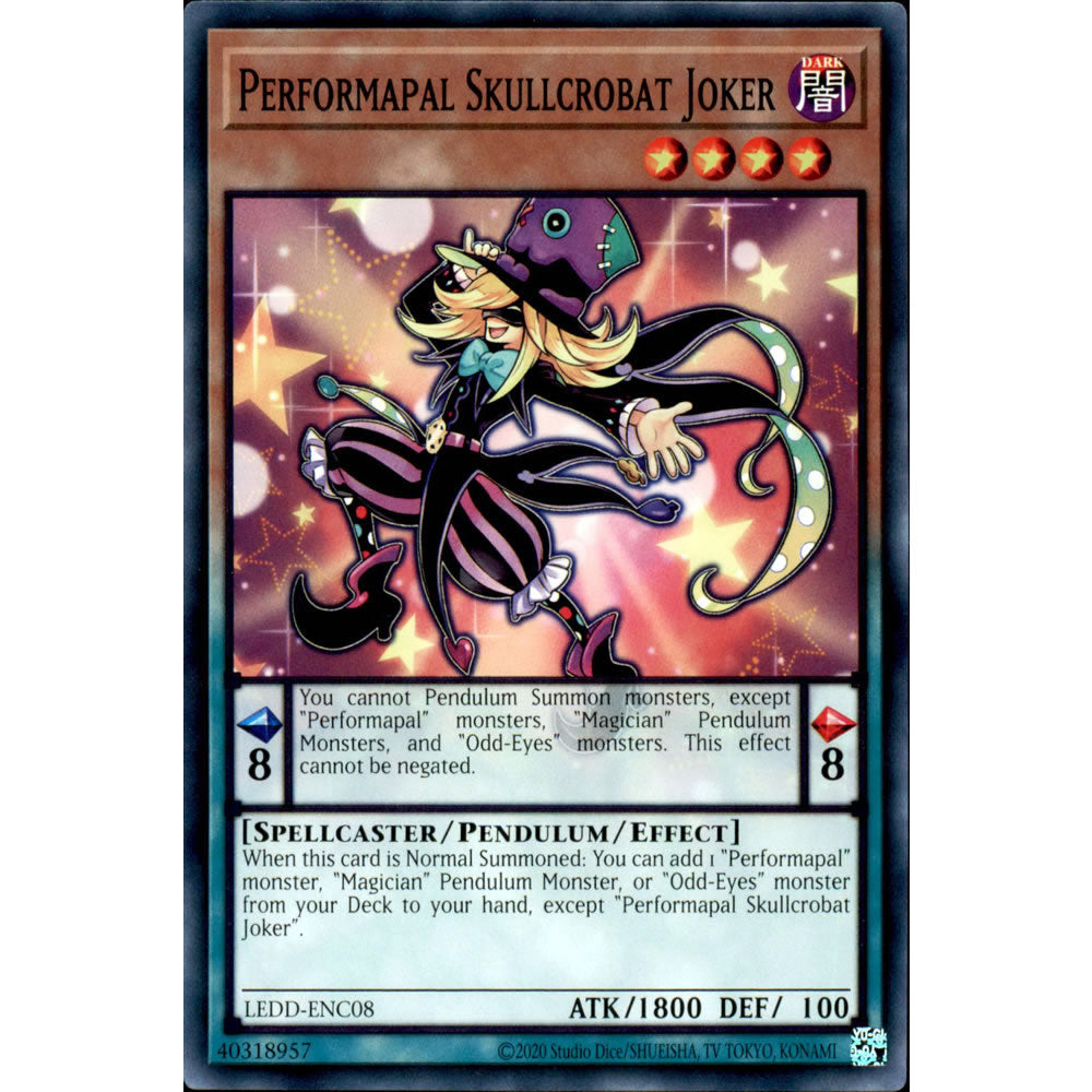 Performapal Skullcrobat Joker LEDD-ENC08 Yu-Gi-Oh! Card from the Legendary Dragon Decks Set