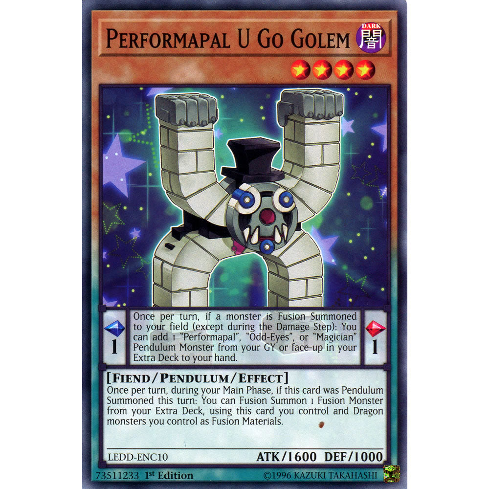 Performapal U Go Golem LEDD-ENC10 Yu-Gi-Oh! Card from the Legendary Dragon Decks Set