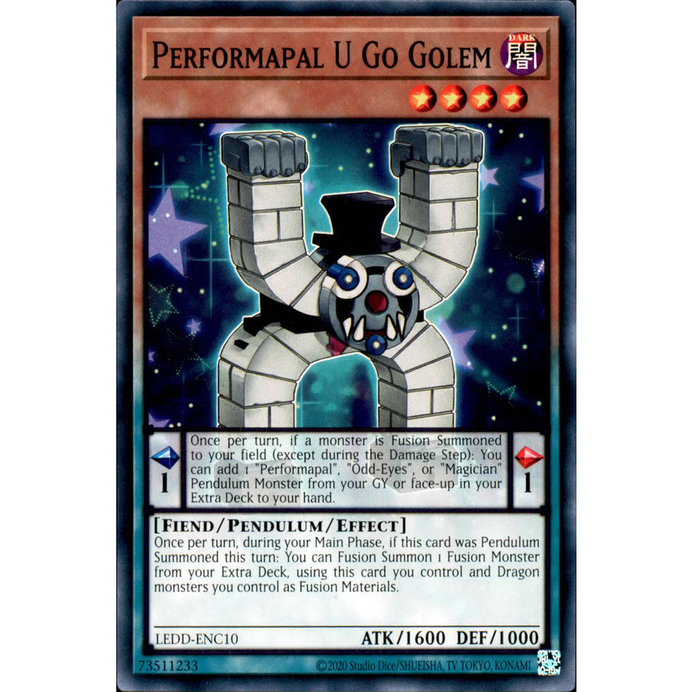 Performapal U Go Golem LEDD-ENC10 Yu-Gi-Oh! Card from the Legendary Dragon Decks Set