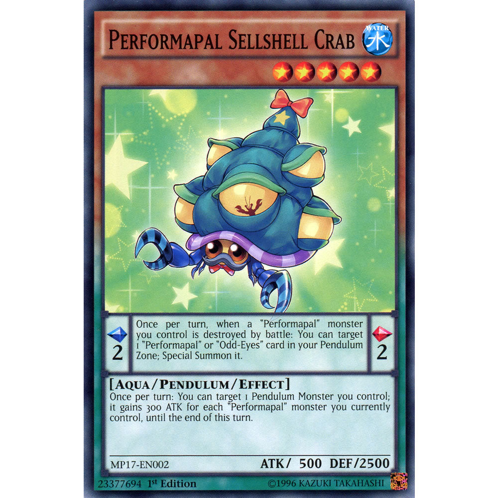 Performapal Sellshell Crab MP17-EN002 Yu-Gi-Oh! Card from the Mega Tin 2017 Mega Pack Set