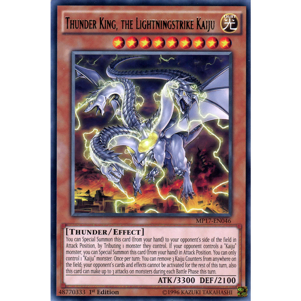 Thunder King, the Lightningstrike Kaiju MP17-EN046 Yu-Gi-Oh! Card from the Mega Tin 2017 Mega Pack Set