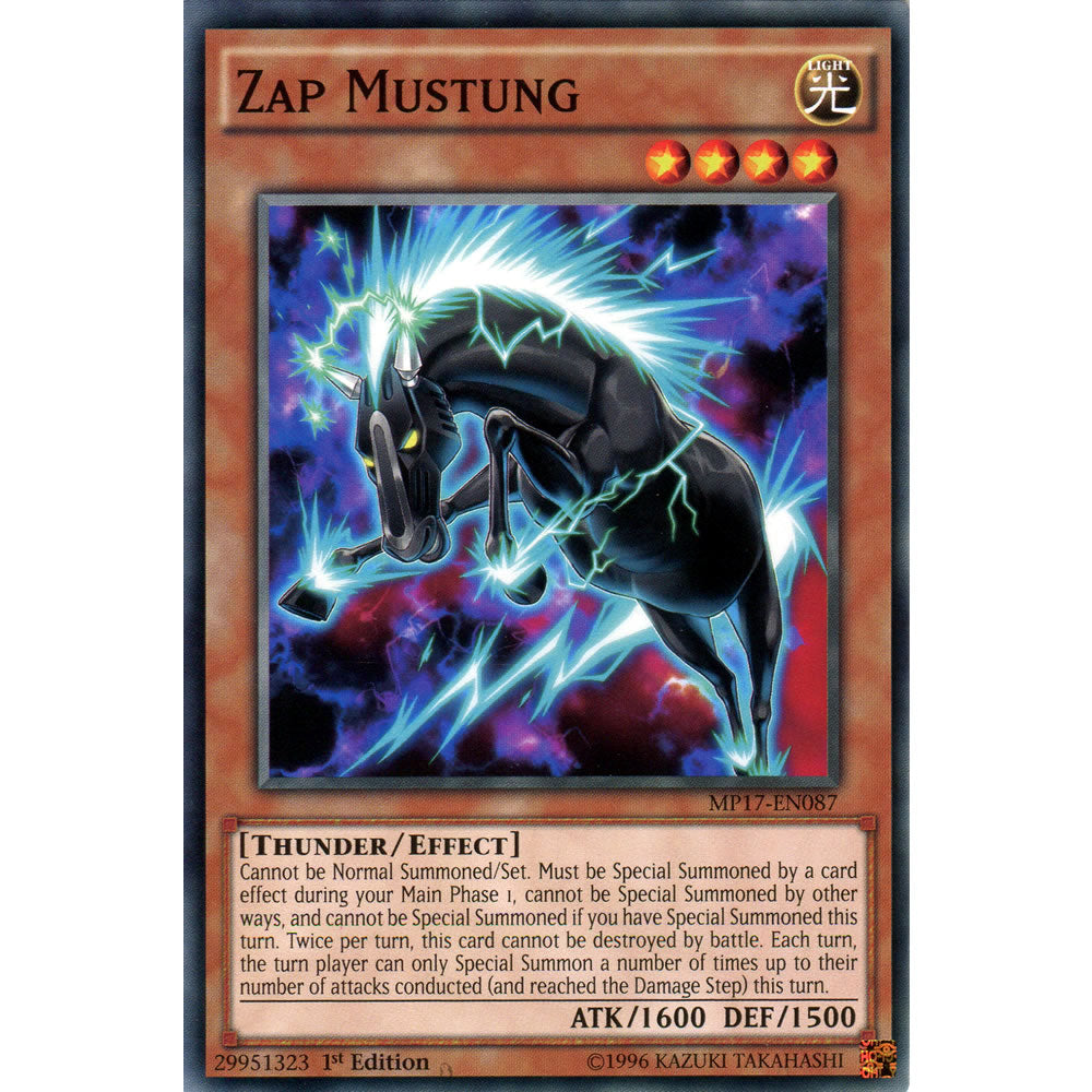 Zap Mustung MP17-EN087 Yu-Gi-Oh! Card from the Mega Tin 2017 Mega Pack Set