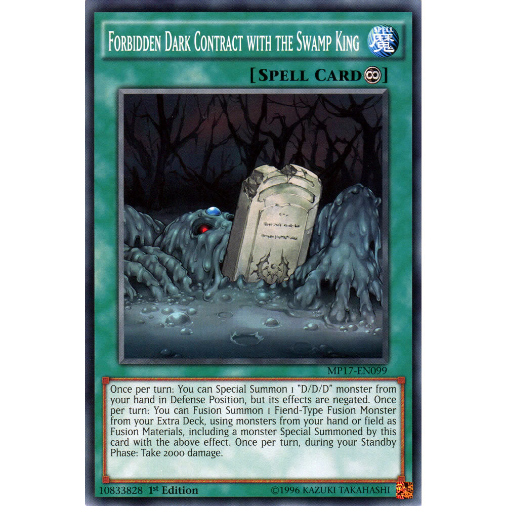 Forbidden Dark Contract with the Swamp King MP17-EN099 Yu-Gi-Oh! Card from the Mega Tin 2017 Mega Pack Set