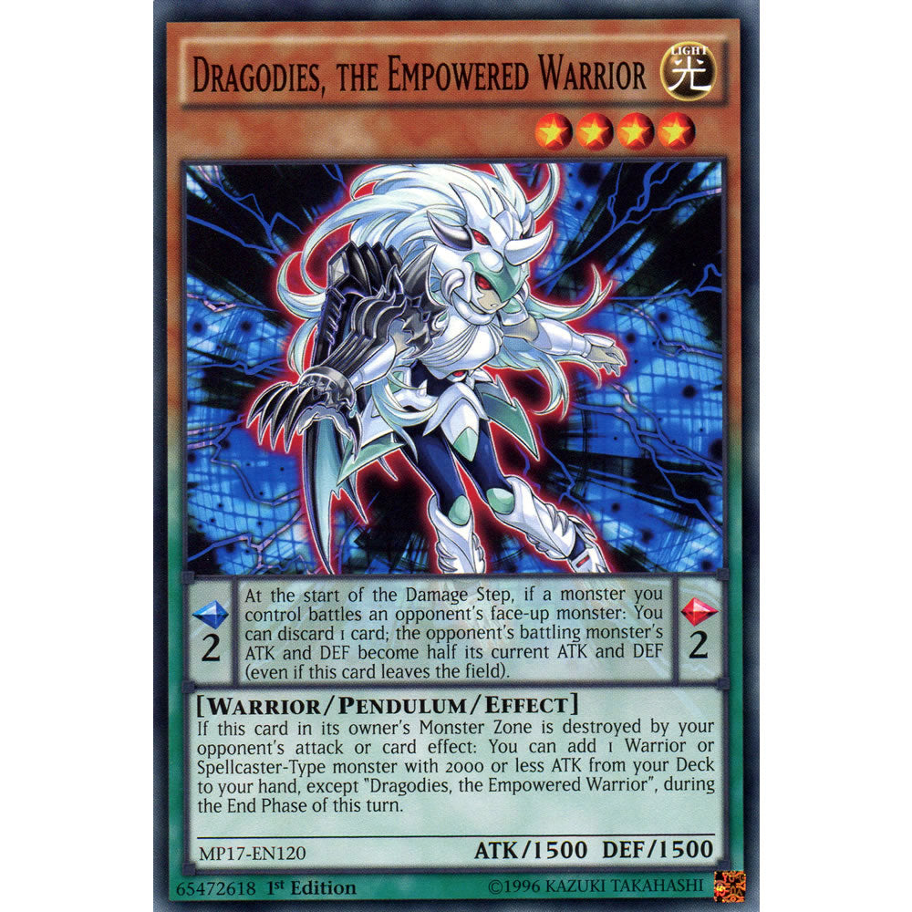 Dragodies, the Empowered Warrior MP17-EN120 Yu-Gi-Oh! Card from the Mega Tin 2017 Mega Pack Set