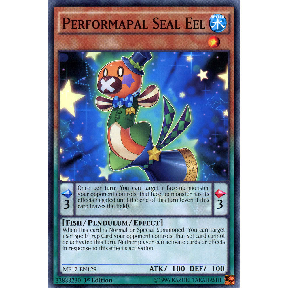 Performapal Seal Eel MP17-EN129 Yu-Gi-Oh! Card from the Mega Tin 2017 Mega Pack Set