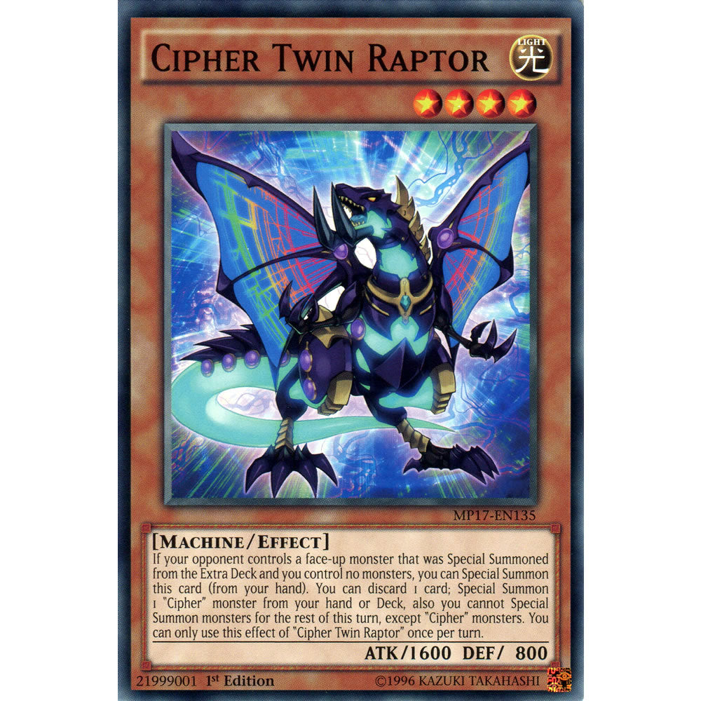 Cipher Twin Raptor MP17-EN135 Yu-Gi-Oh! Card from the Mega Tin 2017 Mega Pack Set