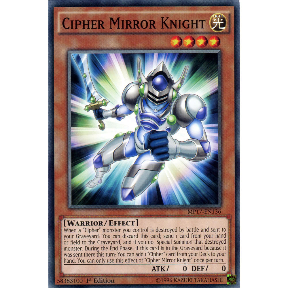 Cipher Mirror Knight MP17-EN136 Yu-Gi-Oh! Card from the Mega Tin 2017 Mega Pack Set