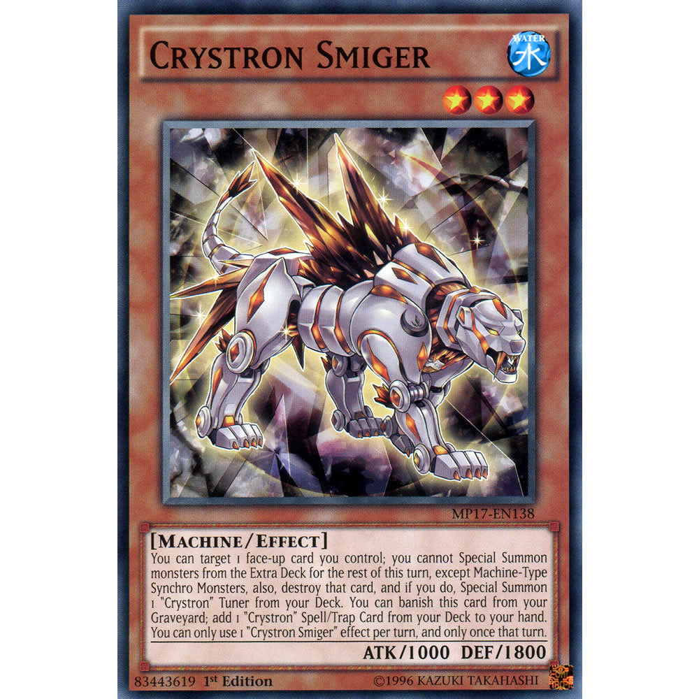 Crystron Smiger MP17-EN138 Yu-Gi-Oh! Card from the Mega Tin 2017 Mega Pack Set