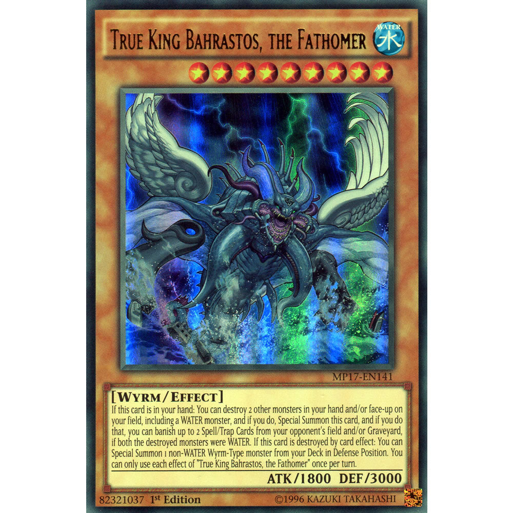 True King Bahrastos, the Fathomer MP17-EN141 Yu-Gi-Oh! Card from the Mega Tin 2017 Mega Pack Set